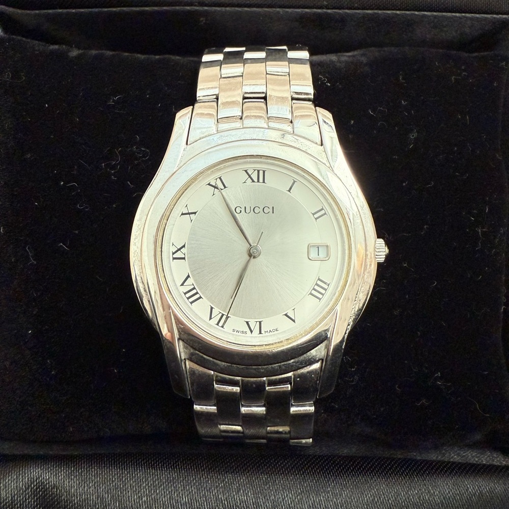 Gucci Silver Roman Numeral Stainless Steel Watch